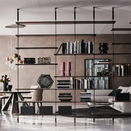 Airport bookcase in wood and painted steel by Cattelan Italia