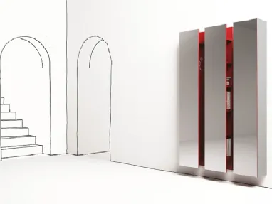 Bookcase with mirrored front Ambrogio by Minotti Italia