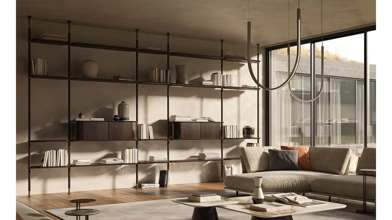 Modular bookcase Harbour by Cattelan Italia.