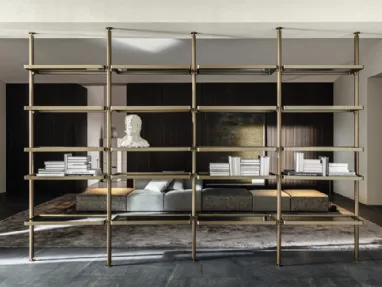 Hector aluminum partition bookcase by Molteni & C