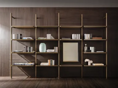 Hector bookcase in aluminum by Molteni & C