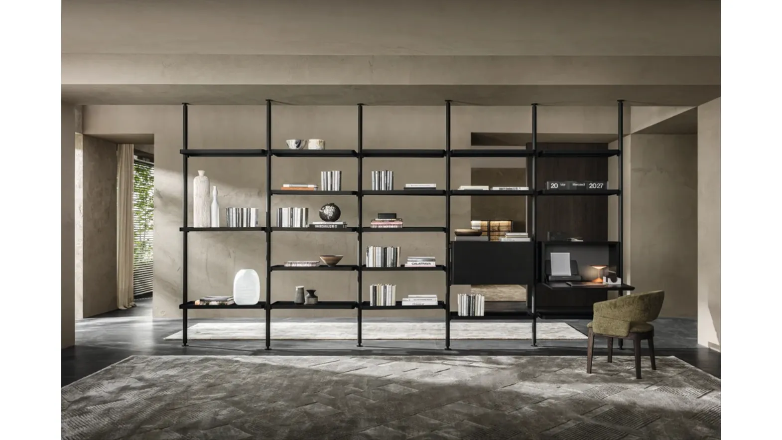 Hector wooden partition bookcase by Molteni & C