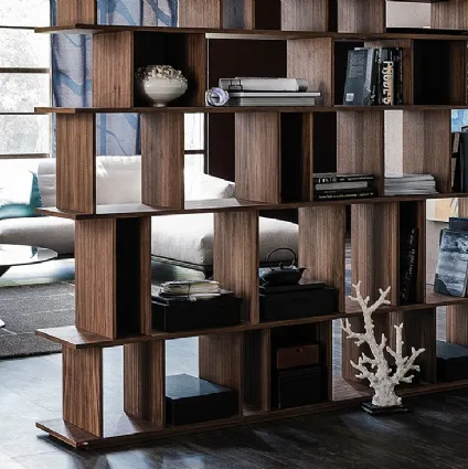 Loft walnut wood bookcase by Cattelan Italia