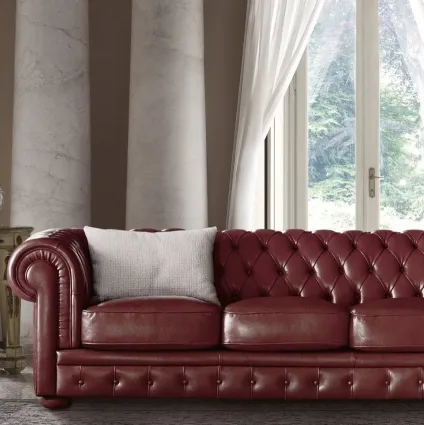 Sofa in leatherAliothdiDoimoSalotti