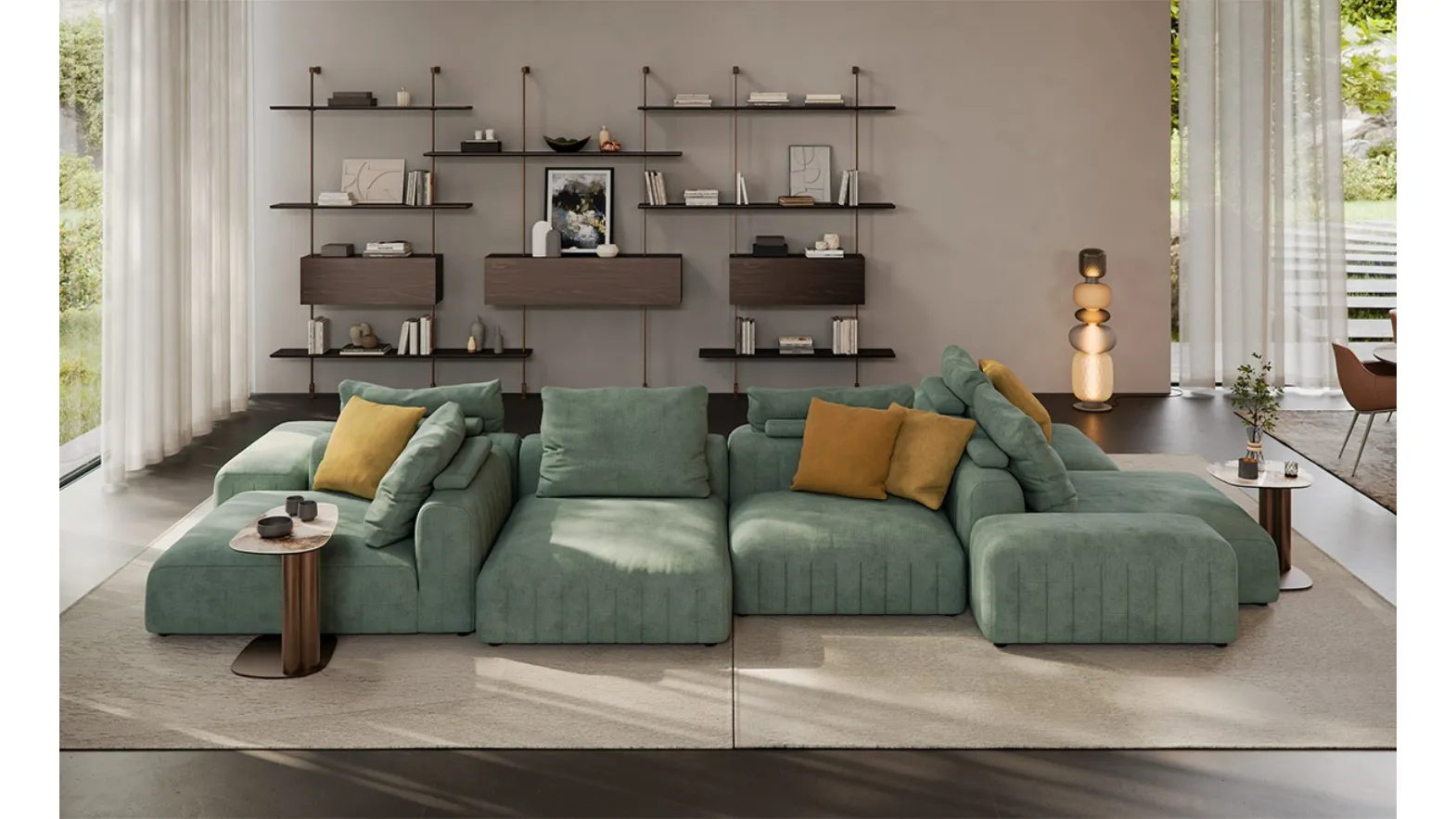 Gibson sofa with chaise lounge by Cattelan Italia