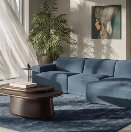 Natuzzi's Iago sofa with chaise longue.