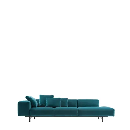 Wide velvet sofa Ottoman by Kartell.