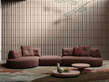 Lotus sofa with chaise longue by Doimo Salotti