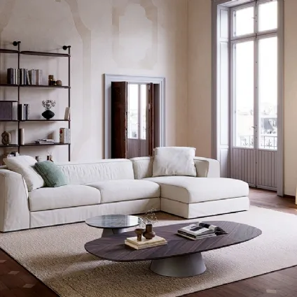 Sofa with peninsula Mykonos by Cattelan Italia.