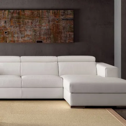 Leather sofa with peninsula RayDoimo Salotti