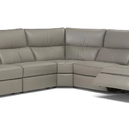 Leather sofa corner with relaxation movement by Natuzzi