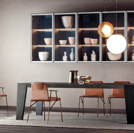 Alunna chair in eco-leather and metal by Pianca