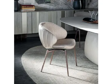 Charlotte Chair in fabric and leather by Cattelan Italia