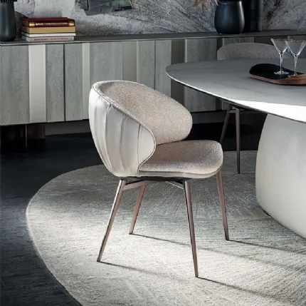 Charlotte Chair in fabric and leather by Cattelan Italia