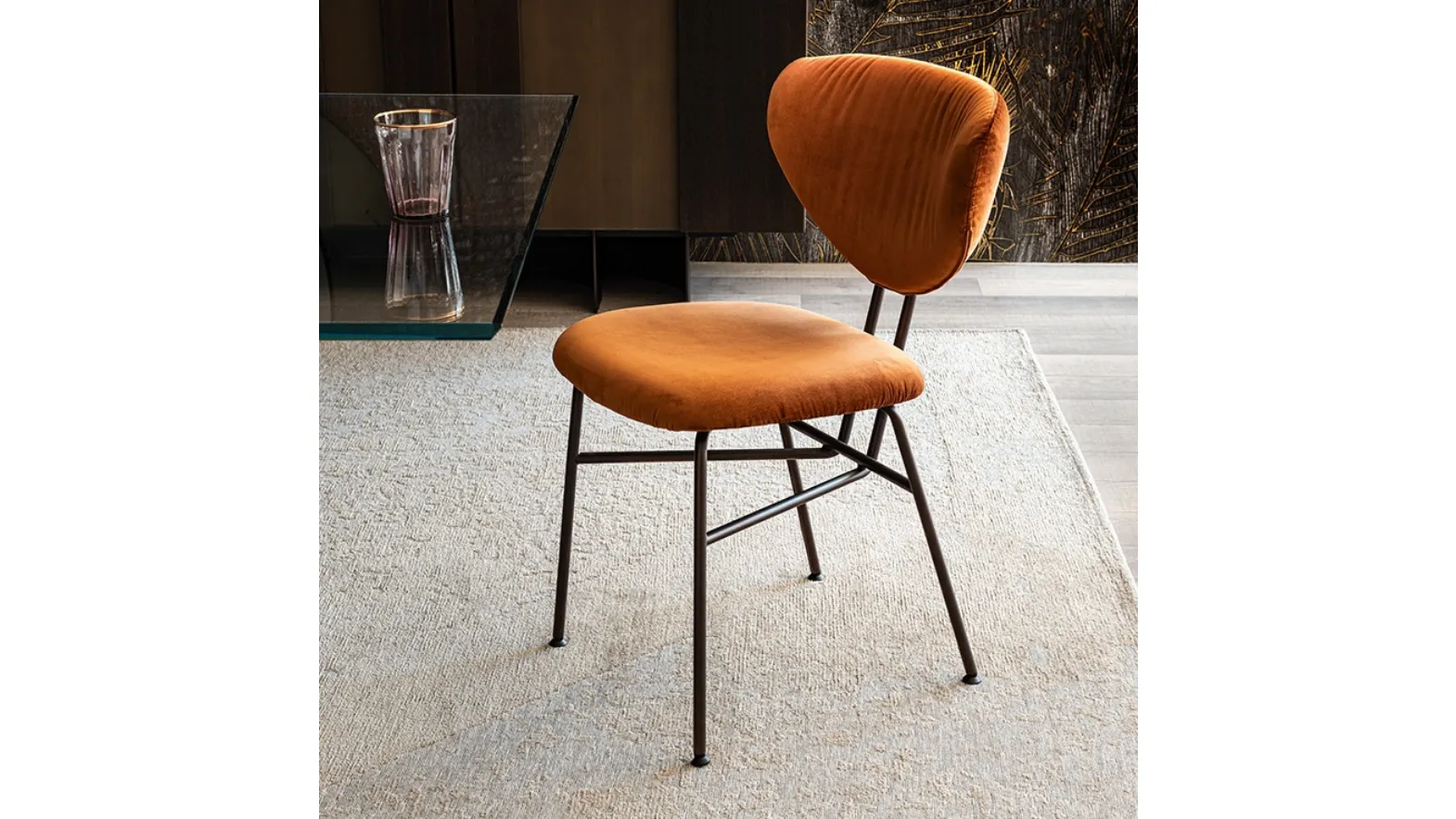 Chloe chair in velvet by Cattelan Italia