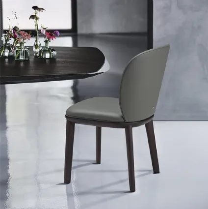 Chris wooden chair with leather upholstery by Cattelan Italia