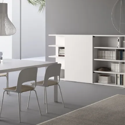 Cora chair in polyamide with wooden seat and metal legs by Pianca