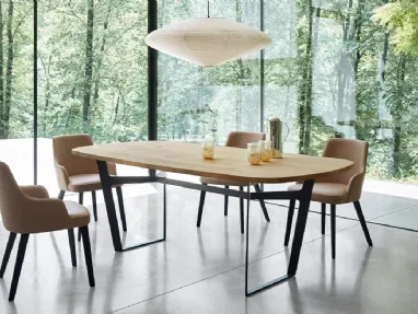 Eva chair in eco-leather with armrests by Sangiacomo