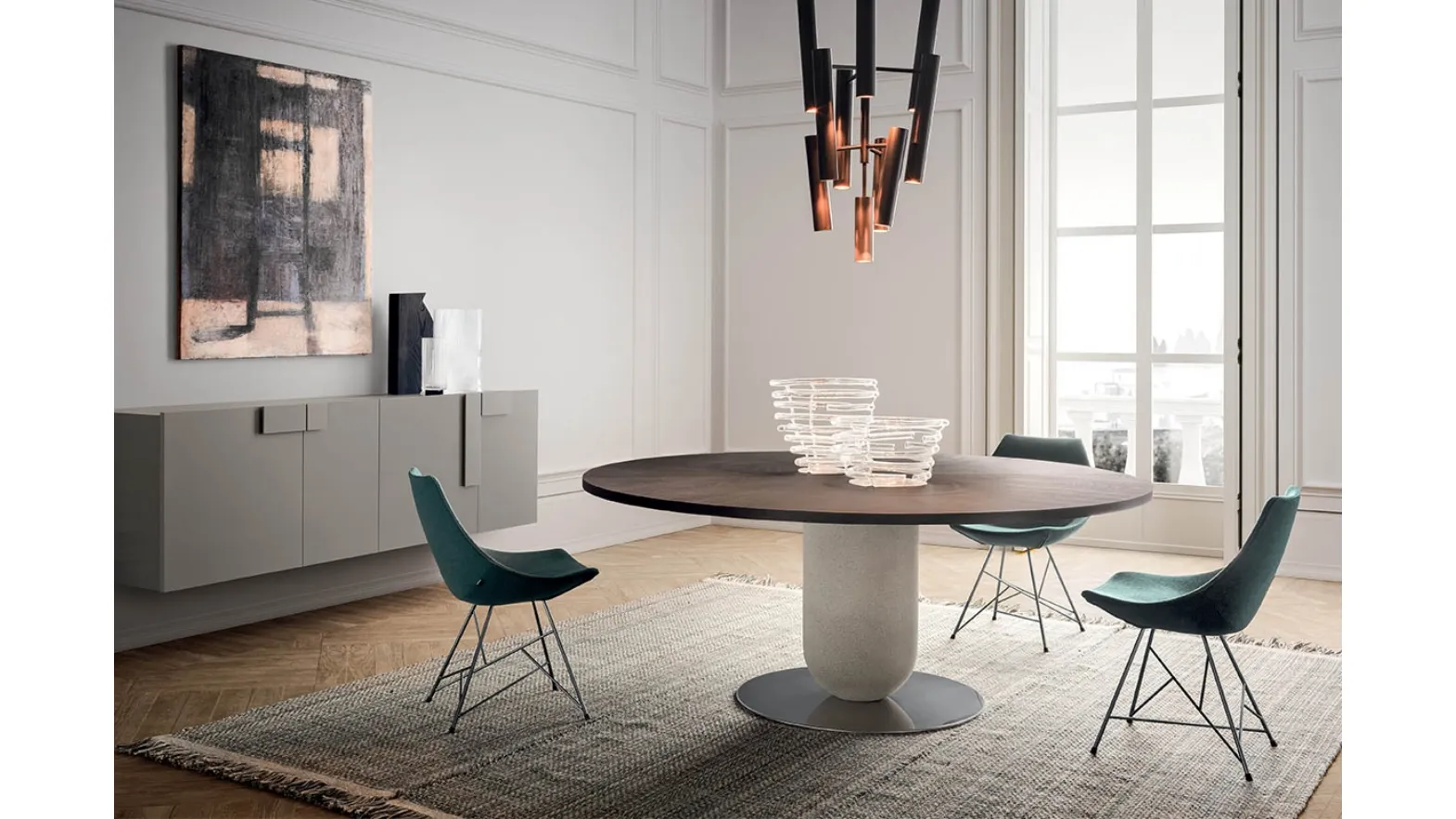 Pianca Gamma upholstered fabric chair with metal legs