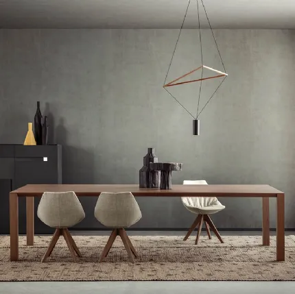 Pianca Gamma upholstered fabric chair with wooden legs