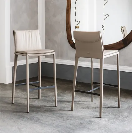 Isabel leather stool by Cattelan Italia