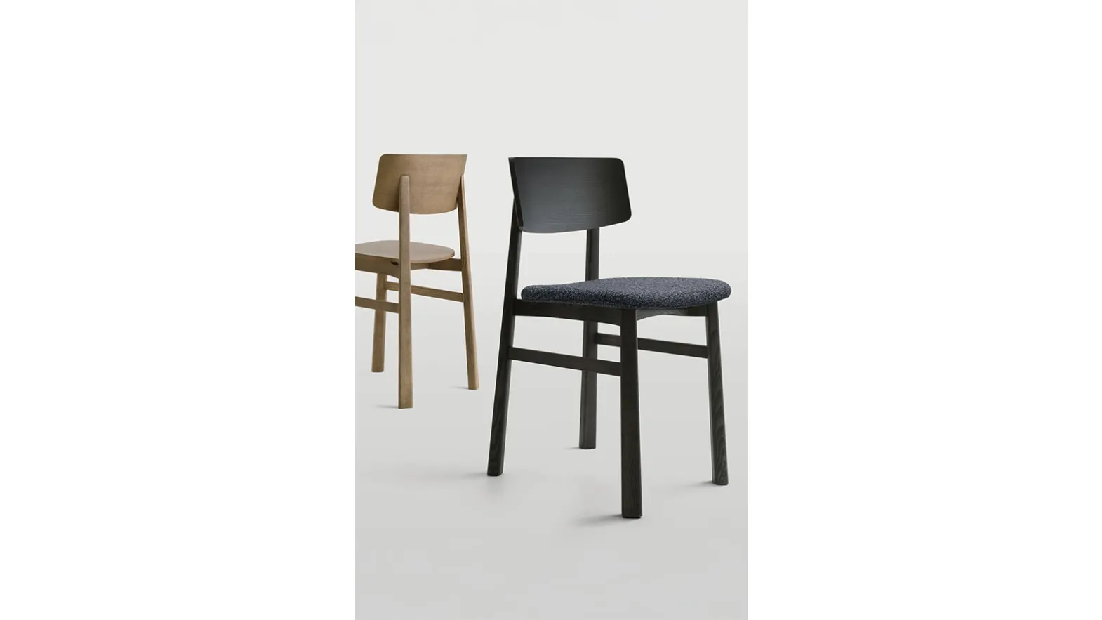 Lina wooden chair with upholstered seat by Pianca
