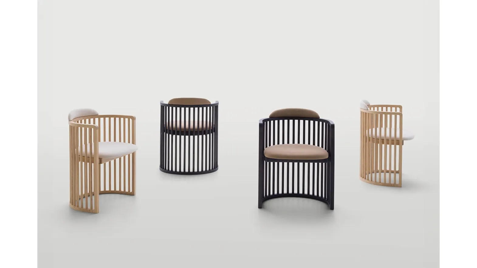 Palù chair by Pianca with wooden frame and upholstered seat