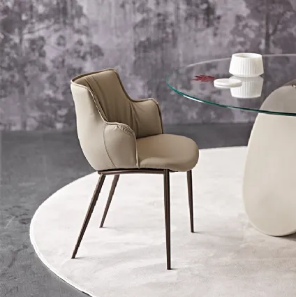 Upholstered chair with Rihanna ML armrests by Cattelan Italia