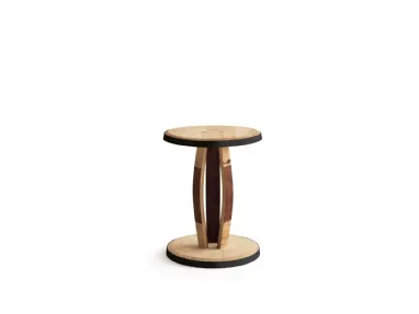 Rustic stool in Barrique Oak wood by Riva1920