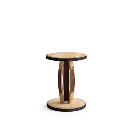 Rustic stool in Barrique Oak wood by Riva1920