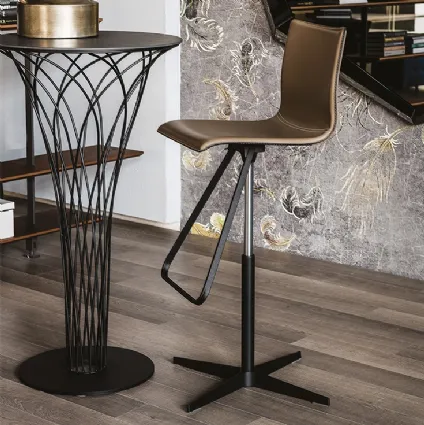 Toto X steel and leather stool by Cattelan Italia
