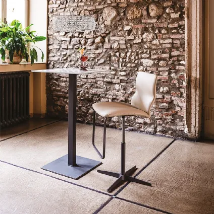 Stool in painted steel with Victor X leather seat by Cattelan Italia