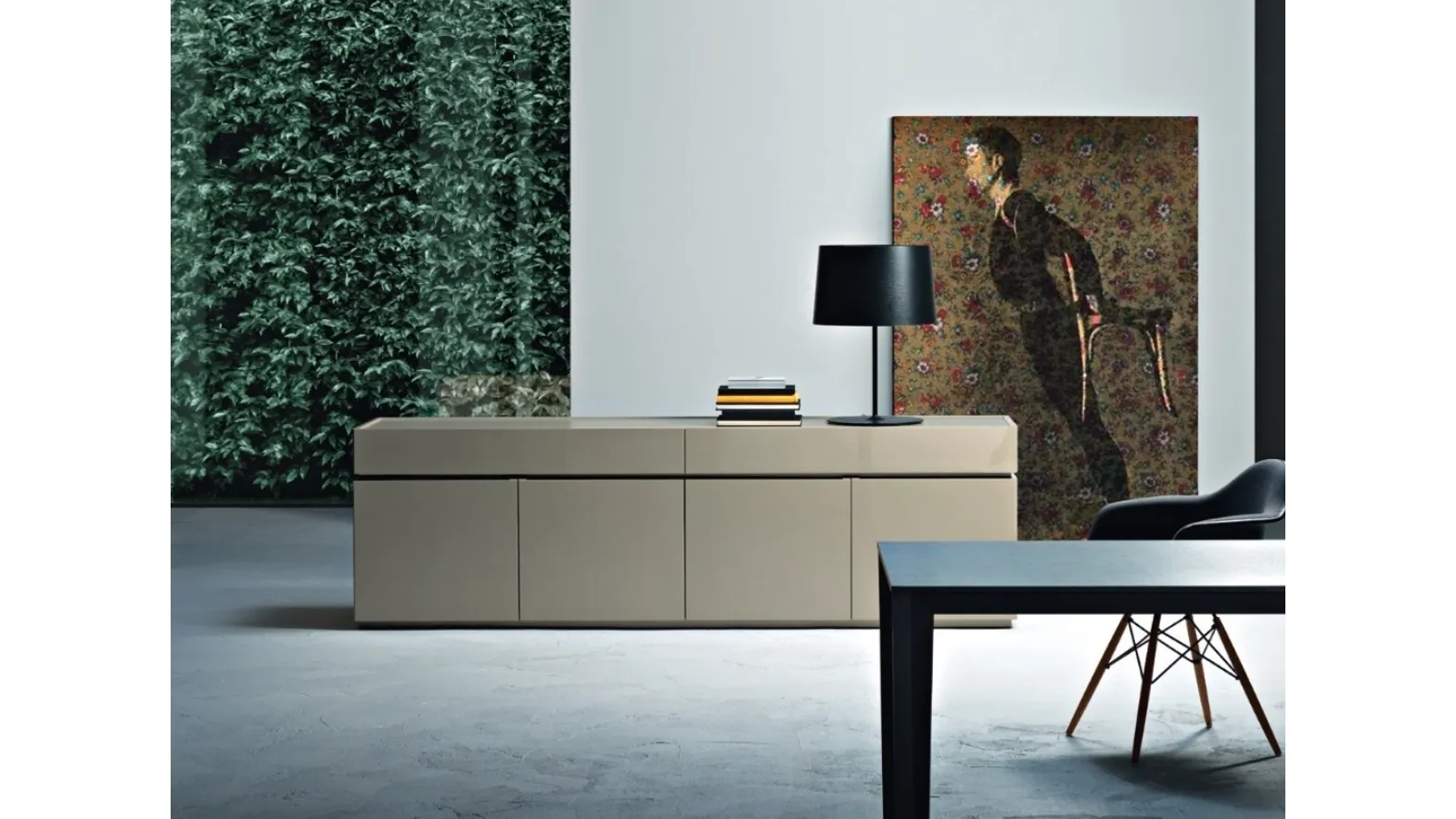 Cidori 01 sideboard in glossy and matt lacquered Juta by Sangiacomo