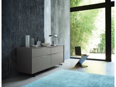 Sideboard Vela 01 in Slate lacquered by Sangiacomo