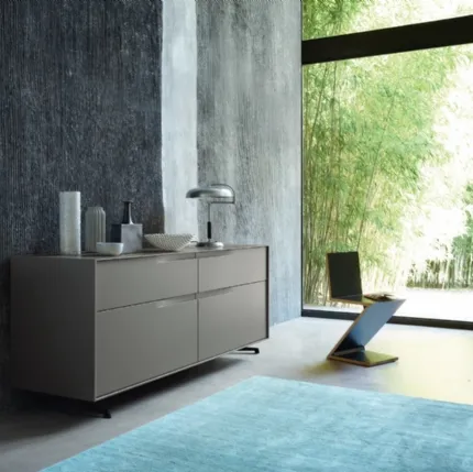 Sideboard Vela 01 in Slate lacquered by Sangiacomo