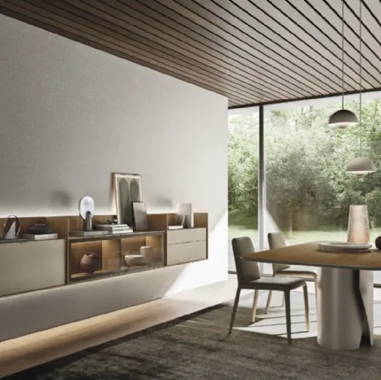 Suspended mobile Cabaret One 03 in material and wood by Sangiacomo.