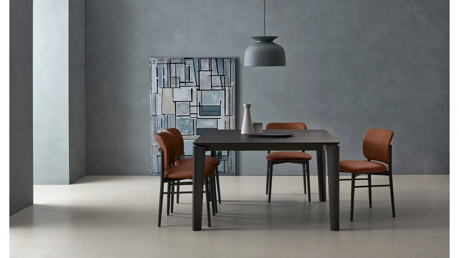 Extendable table Desco in Charcoal Oak by Sangiacomo.