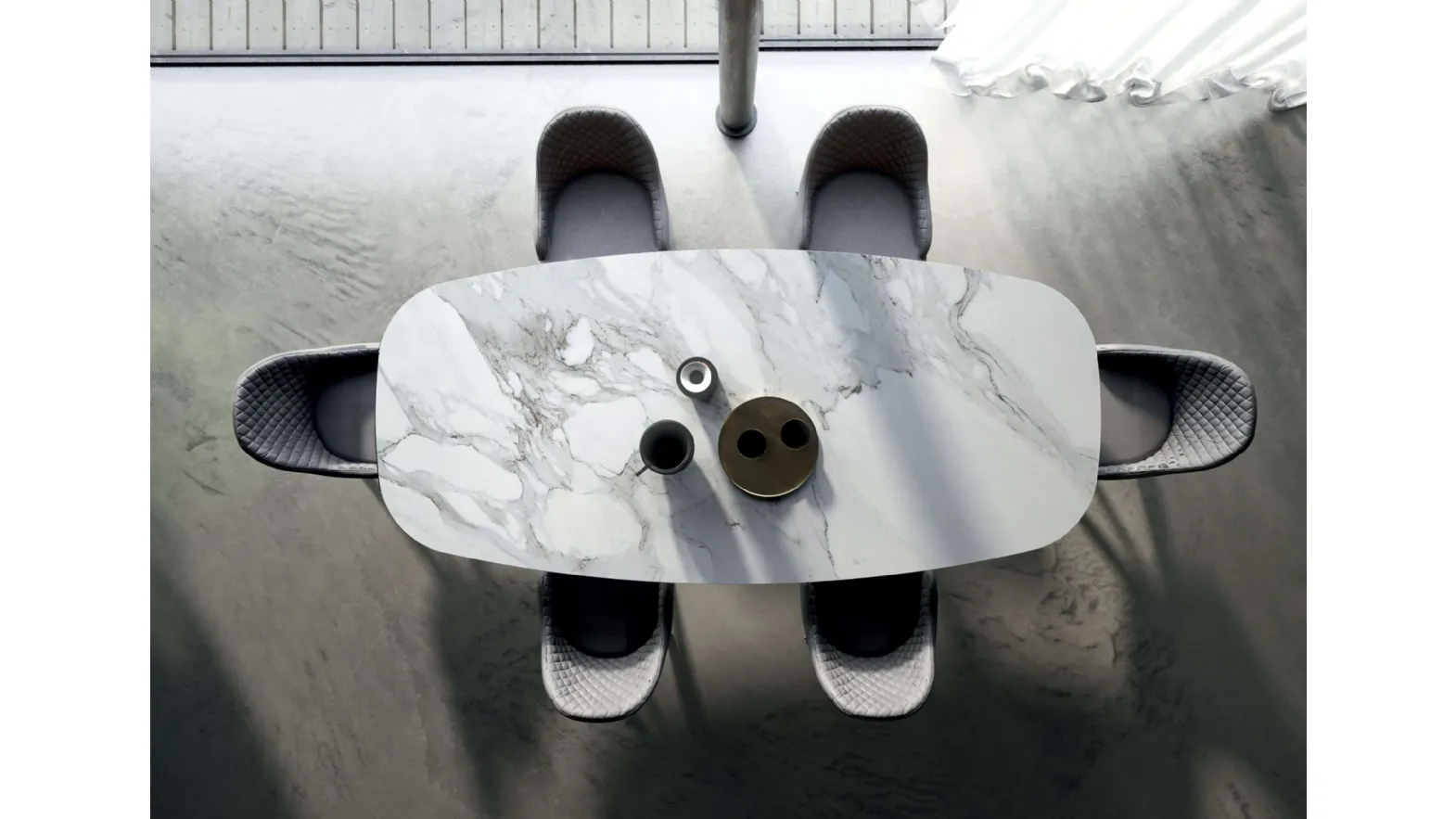 Fixed Fil8 Ceramic Table by Ozzio