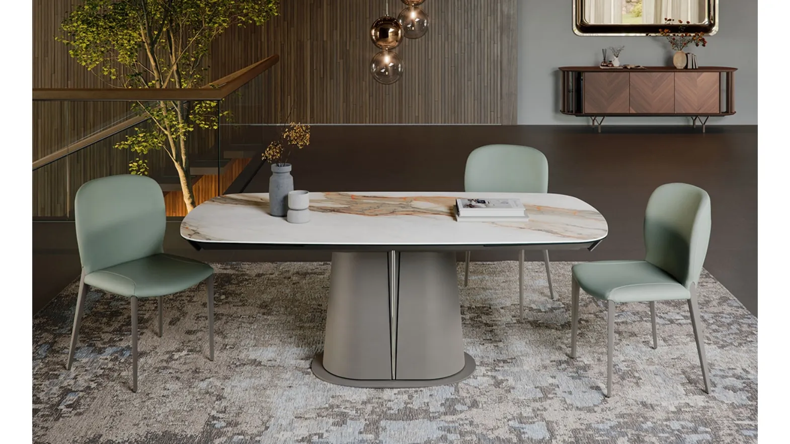 Gotham Keramik Drive extendable table by Cattelan Italia