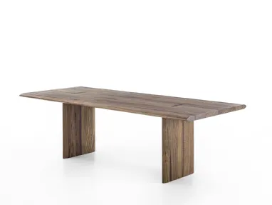 Interlocking solid wood table by Riva1920.