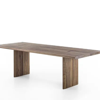 Interlocking solid wood table by Riva1920.