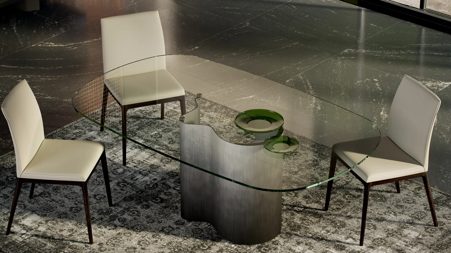 Papelito Glass table by Cattelan Italia.