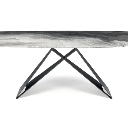 Table with base in steel and top in crystalPremierCrystalartofCattelanItalia