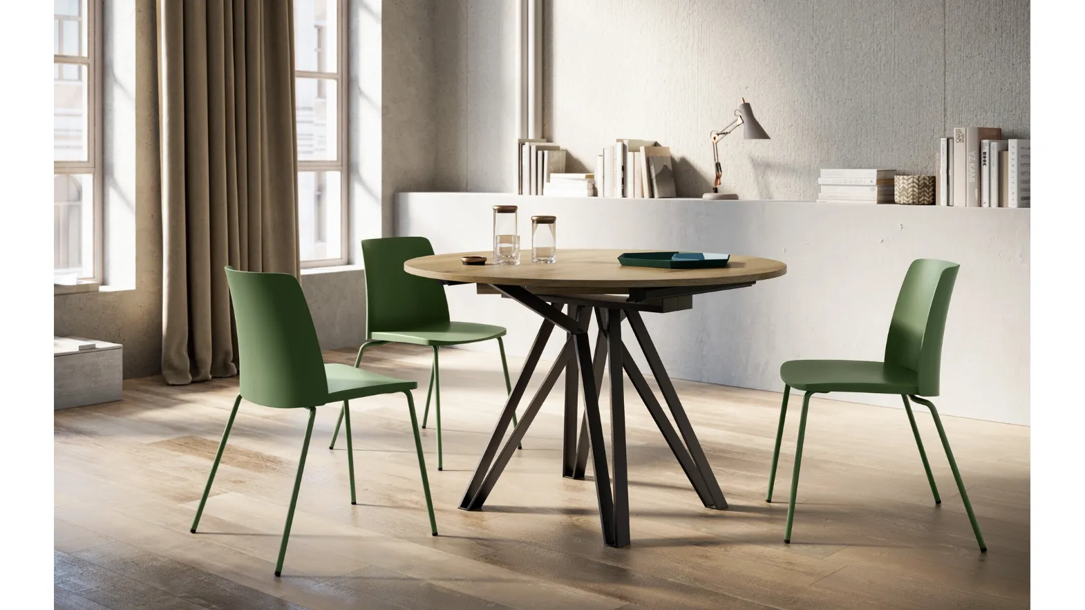 Round extendable table York by Arredo3