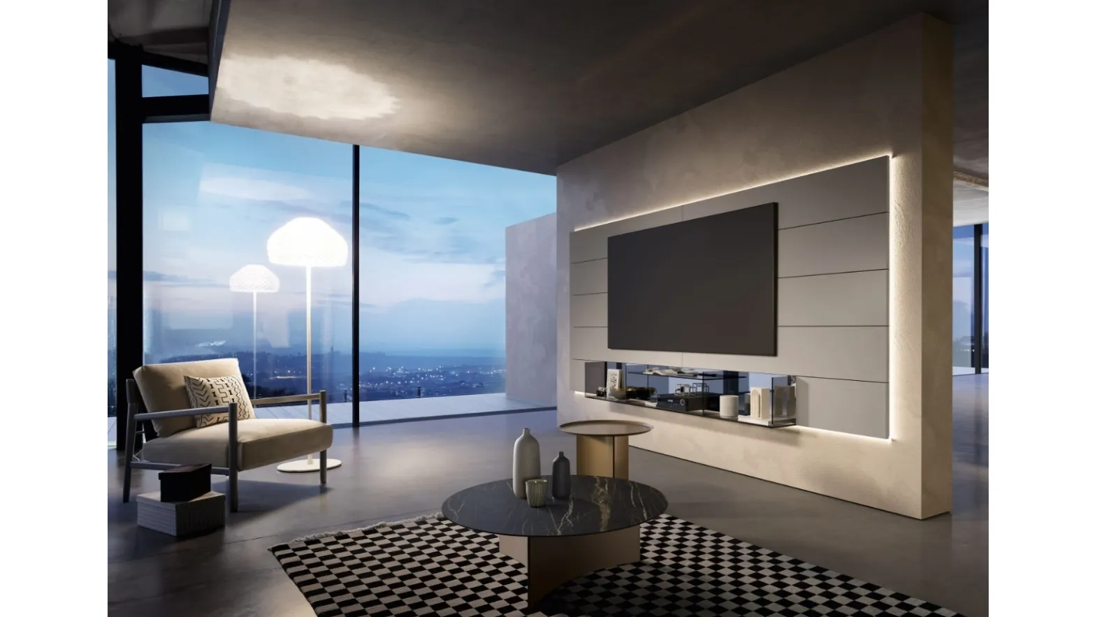 TV wall unit Boiserie by Sangiacomo