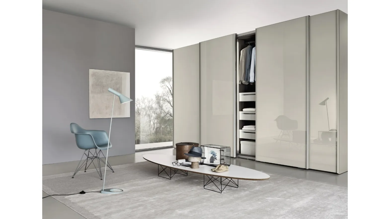 Ala Glass Jute Wardrobe by Sangiacomo