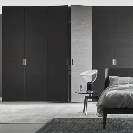 Smooth door wardrobe with Deluxe handle by Sangiacomo.