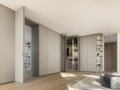 Corner Terminal Wardrobe with Smooth Door by Sangiacomo
