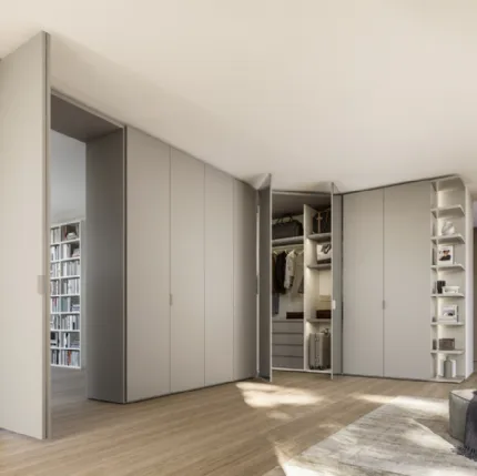 Corner Terminal Wardrobe with Smooth Door by Sangiacomo