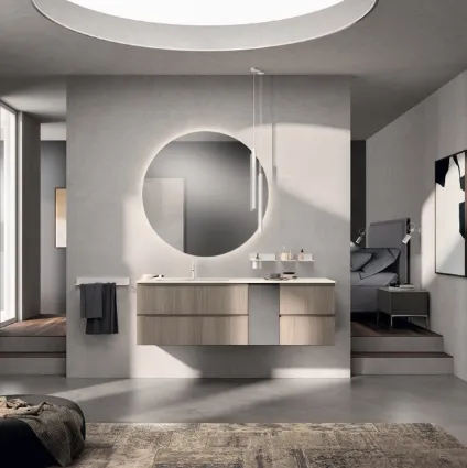 Rivo Decorative Walnut Bancha Bathroom Cabinet by Scavolini Bathrooms